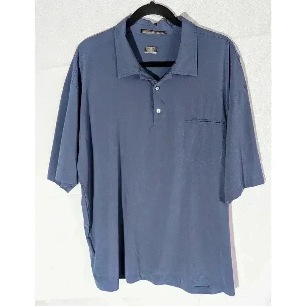 Men's Nike Tiger Woods pullover golf shirt blue dri fit XL